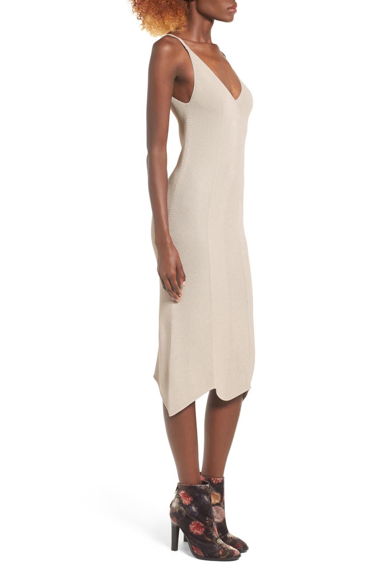 Sweater Knit Slipdress, Alternate, color, BEIGE RAINY DAY