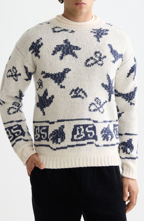 Scotch & Soda Jacquard Extra Dropped Shoulder Sweater In Gold