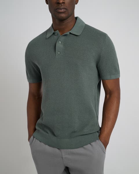 Cotton Textured Knit Polo
