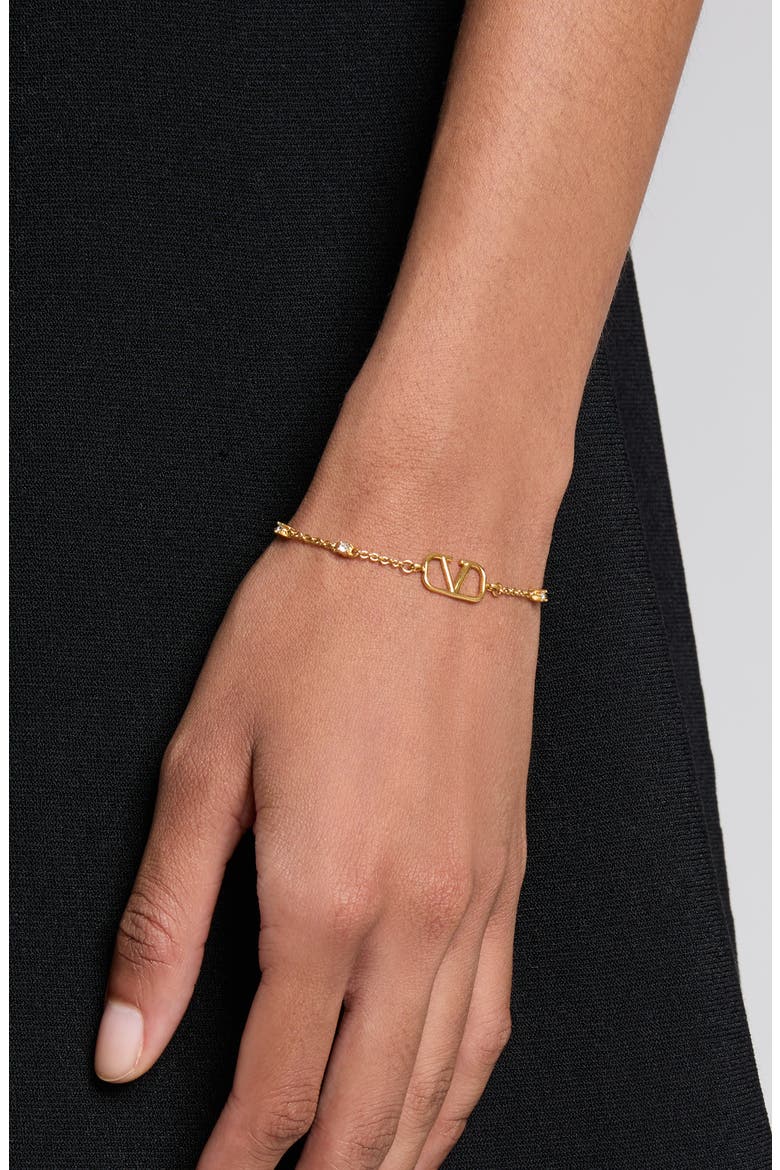 VLOGO Signature Swarovski Crystal Bracelet, Alternate, color, ORO CRYSTAL GOLD SHADE