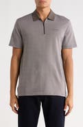 Calvin Klein Iconic Herringbone Cotton Zip Polo