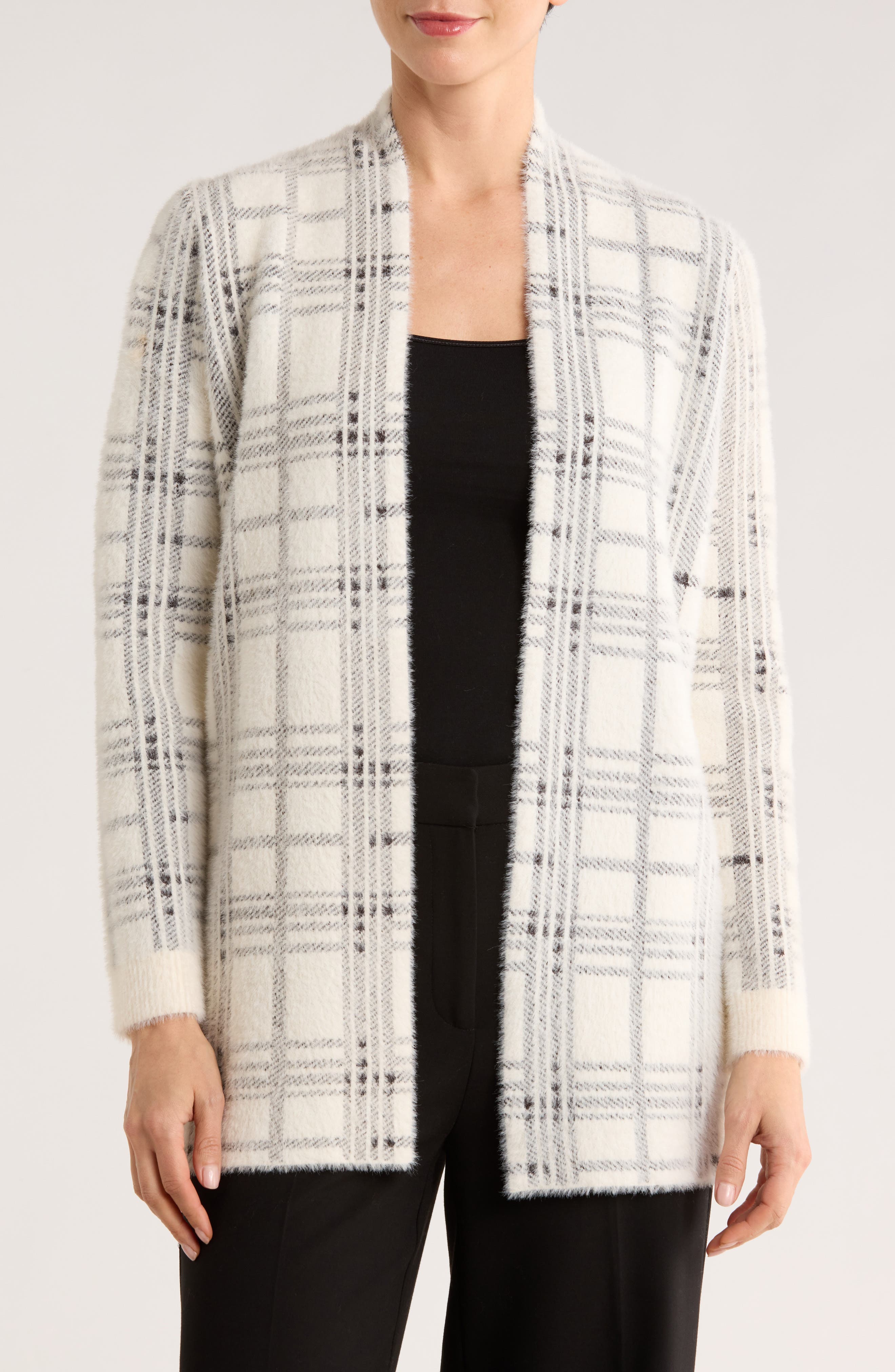 CYRUS Open Front Eyelash Knit Cardigan