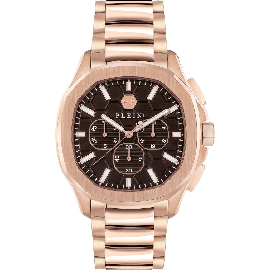 Philipp Plein Men's Chronograph Spectre Rose Gold Ion-plated Bracelet Watch 44mm In Ip Rose Gold
