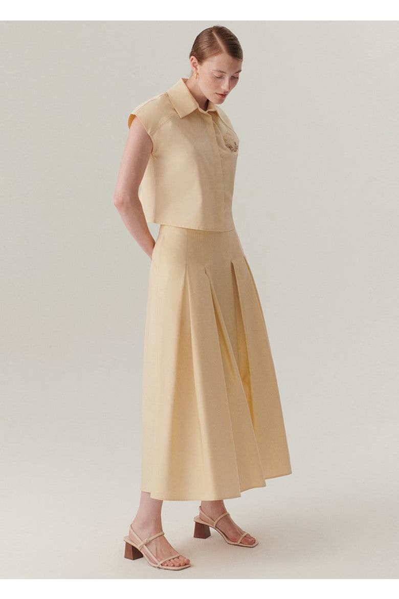 Hadley Midi Skirt, Alternate, color, YELLOW