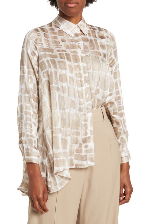 Eve Chiffon Collared Button Front Blouse