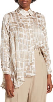 BY DESIGN Eve Chiffon Collared Button Front Blouse