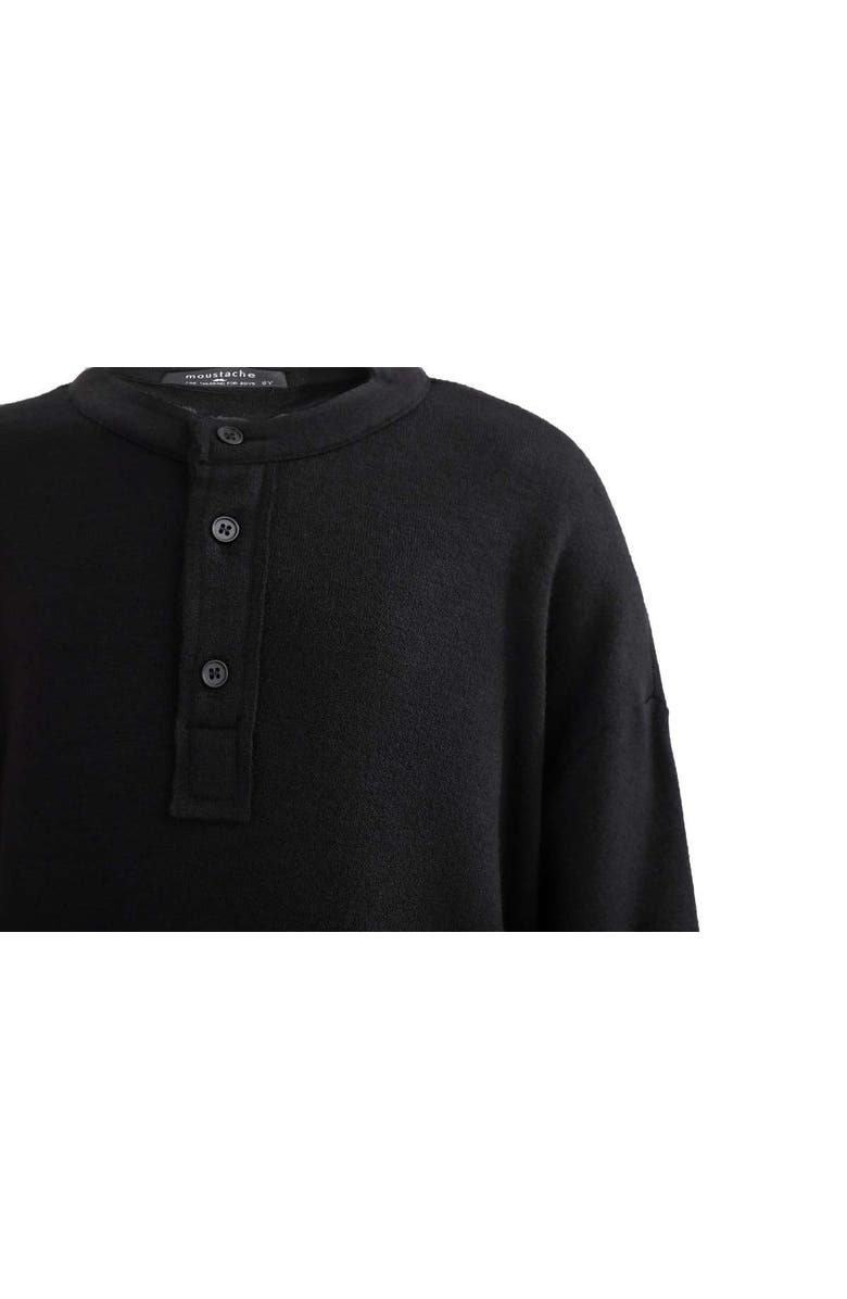 MOUSTACHE Three-Button Henley Top, Alternate, color, Black