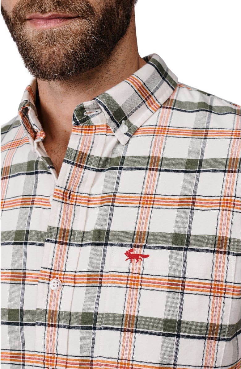 Aubin Merton Brushed Oxford Button Down Shirt, Alternate, color, Vintage White Check