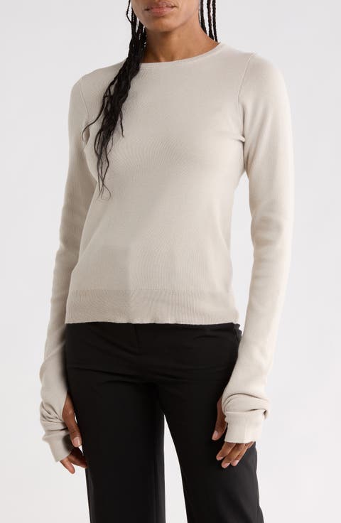 Open Sleeve Crewneck Sweater