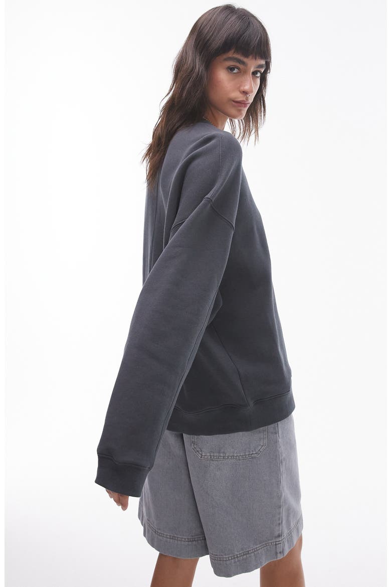 Premium Seam Cotton Blend Sweatshirt, Alternate, color, CHARCOAL