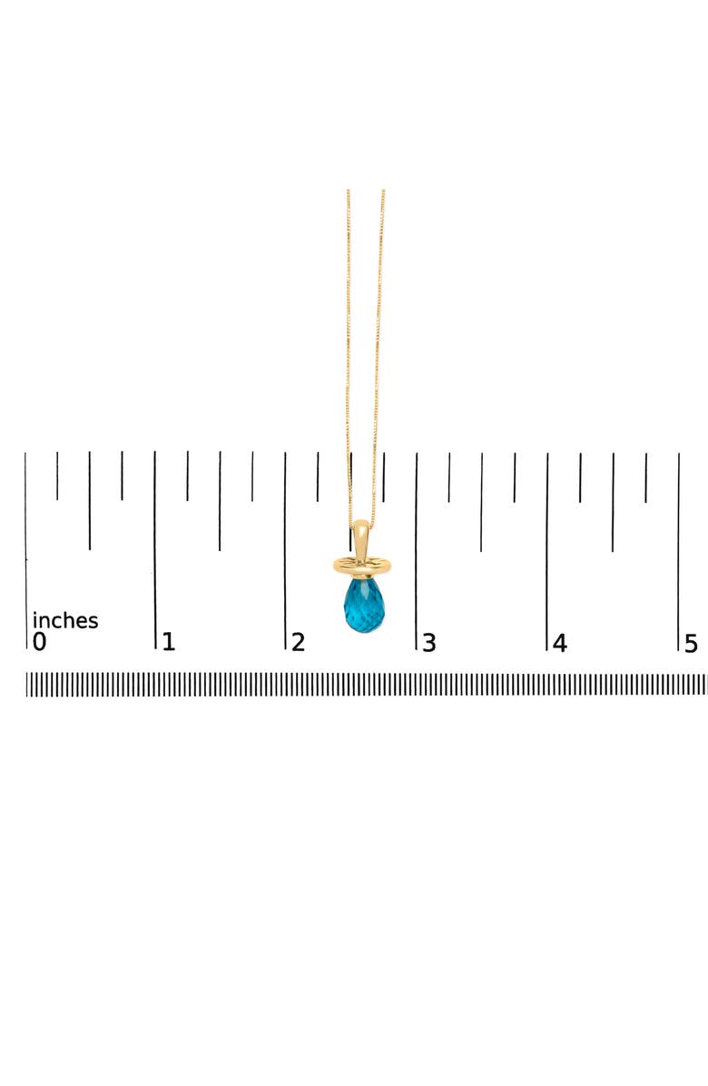 Haus of Brilliance 14K Yellow Gold and Blue Quartz Pacifier Pendant Necklace, Alternate, color, Yellow