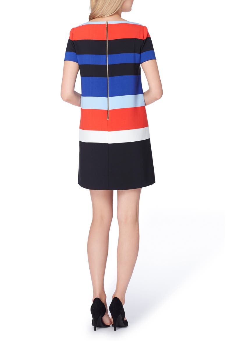 Stripe Shift Dress, Alternate, color, RED/ COBALT/ BLACK