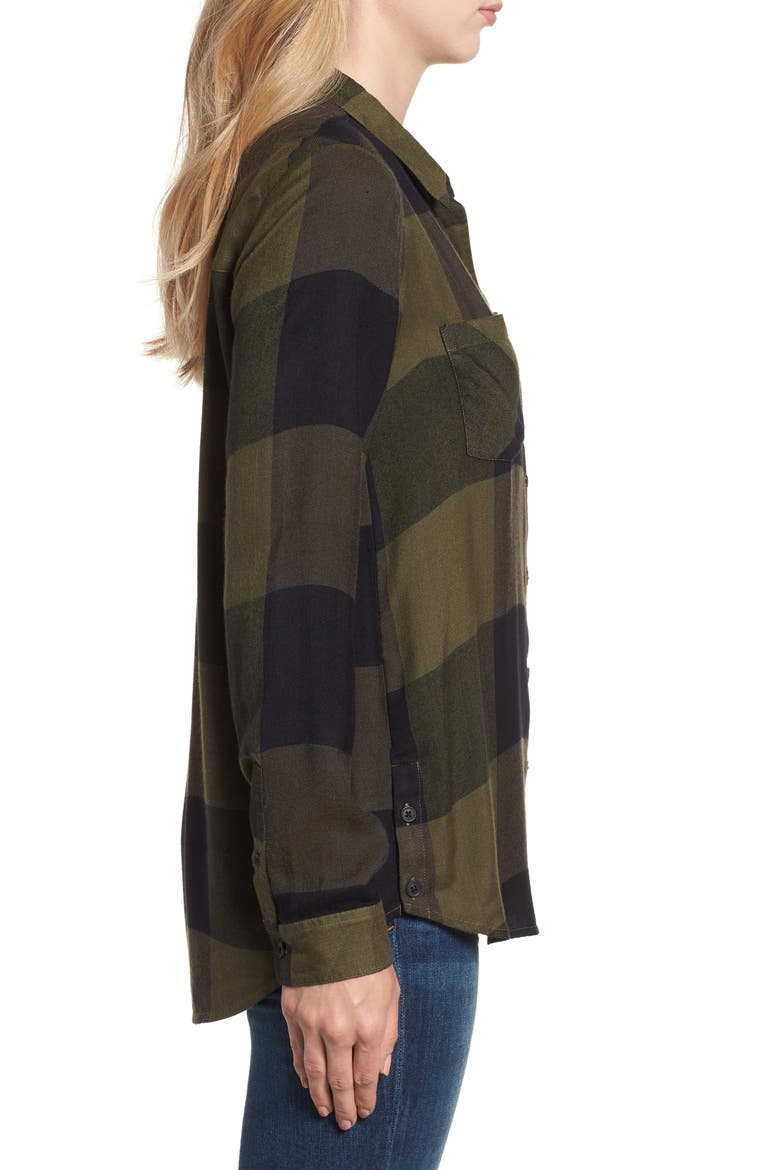 Plaid Button Down Shirt, Alternate, color, OLIVE MULTI