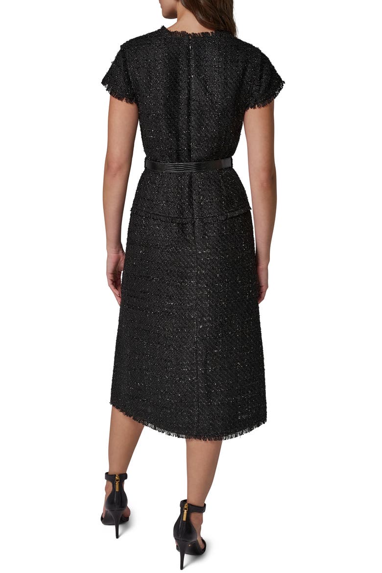 Metallic Tweed A-Line Dress, Alternate, color, BLACK
