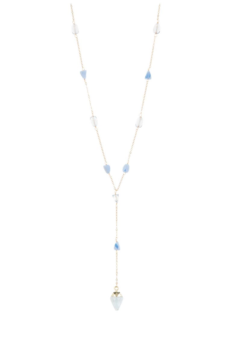 Panacea Semi-Precious Stone Station Y-Drop Necklace, Main, color, 