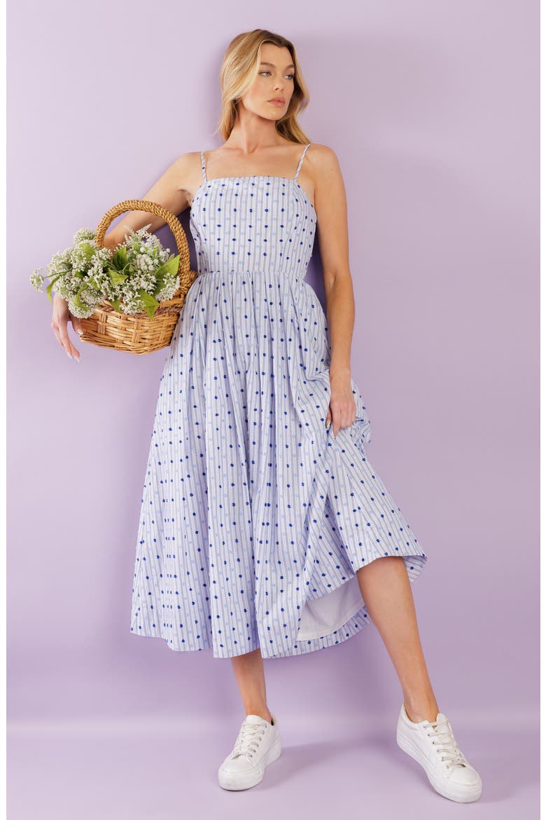 Textured Dot Midi Dress, Alternate, color, BLUE