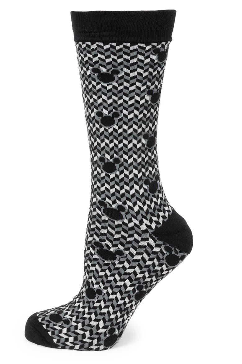 Mickey Mouse Chevron Socks & Lapel Pin Gift Set, Alternate, color, BLACK MULTI