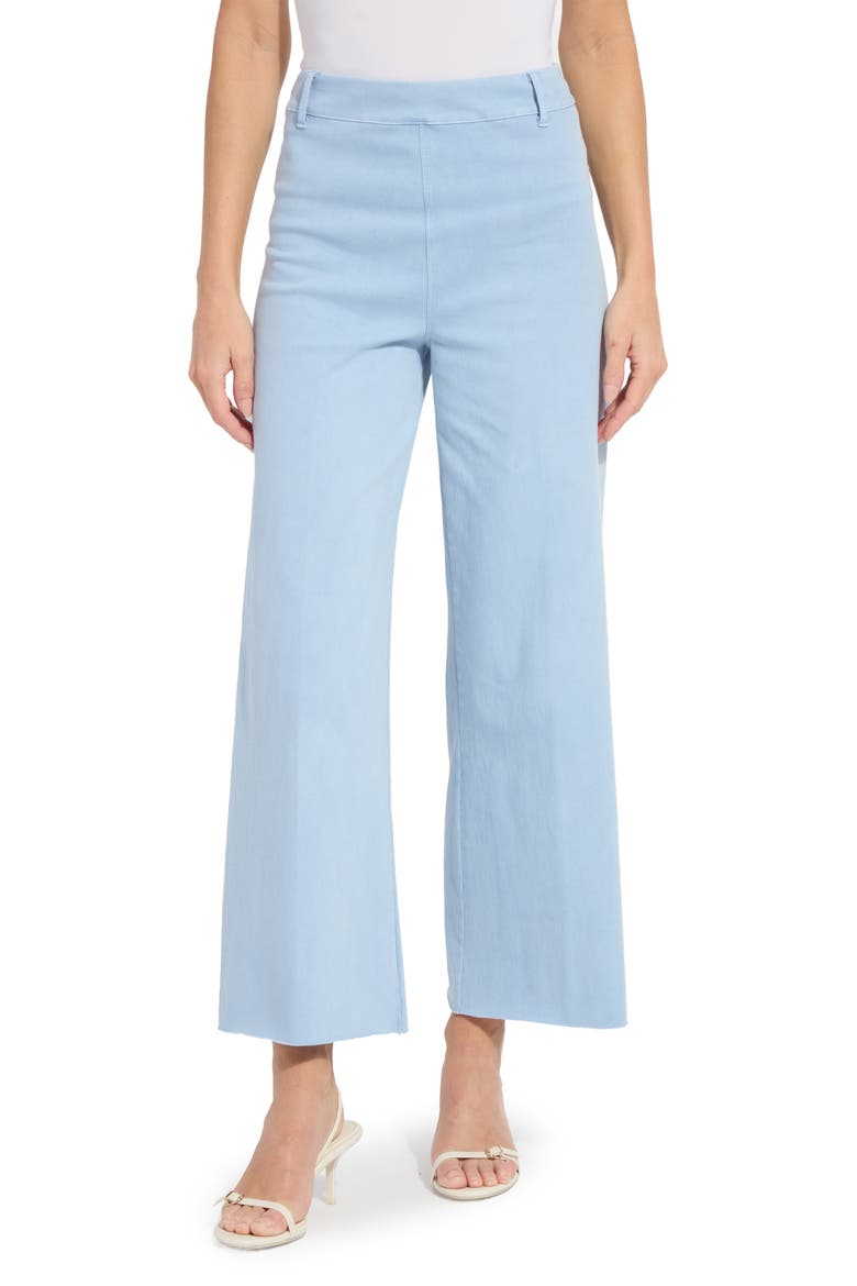 'Lyssentials Erin High Waist Ankle Wide Leg Denim Jeans, Main, color, ANTIQUE WASH CHALK BLUE