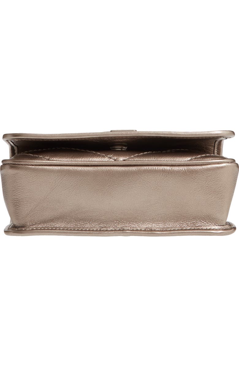 Saint Laurent Niki Metallic Leather Wallet on a Chain, Alternate, color,