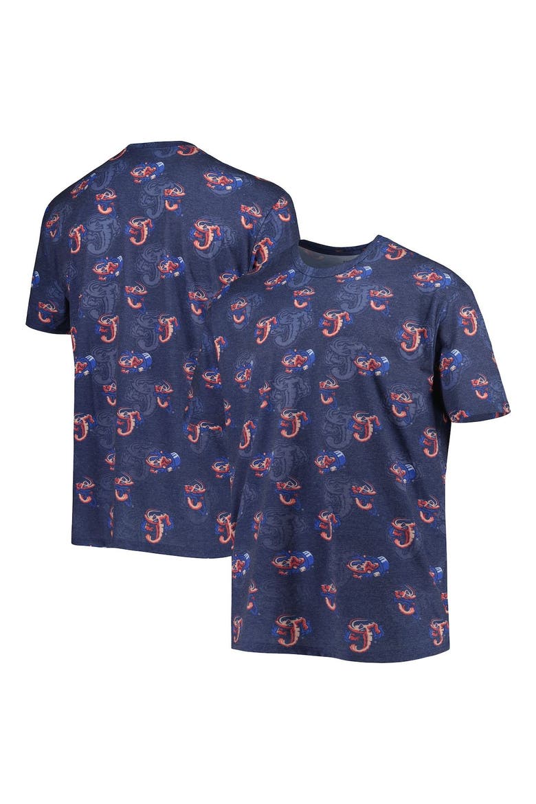 Men's Navy Jacksonville Jumbo Shrimp Allover Print Crafted T-Shirt, Main, color, Navy