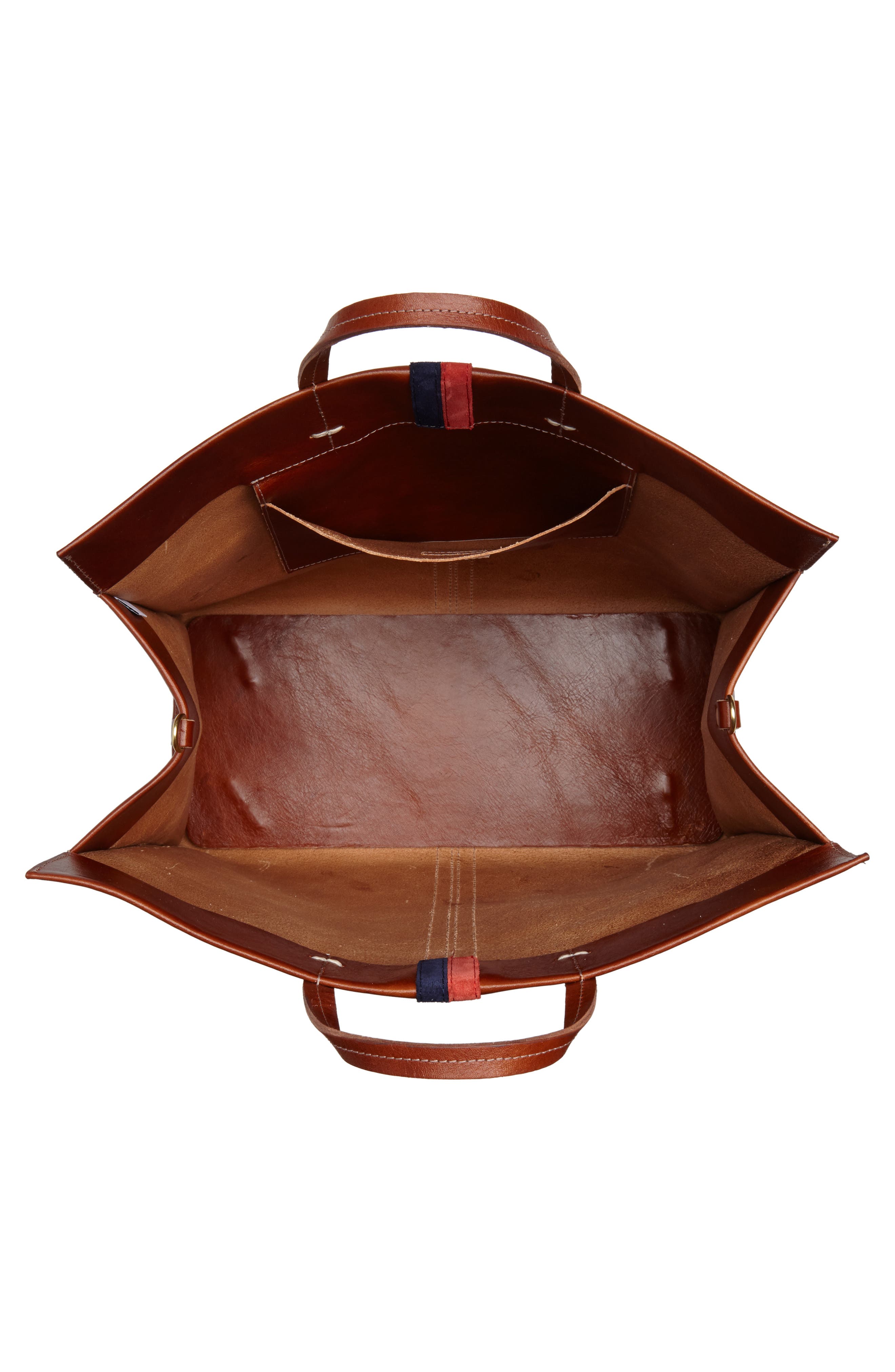 Clare V. Rustic Simple Stripe Leather Tote, Alternate, color, 