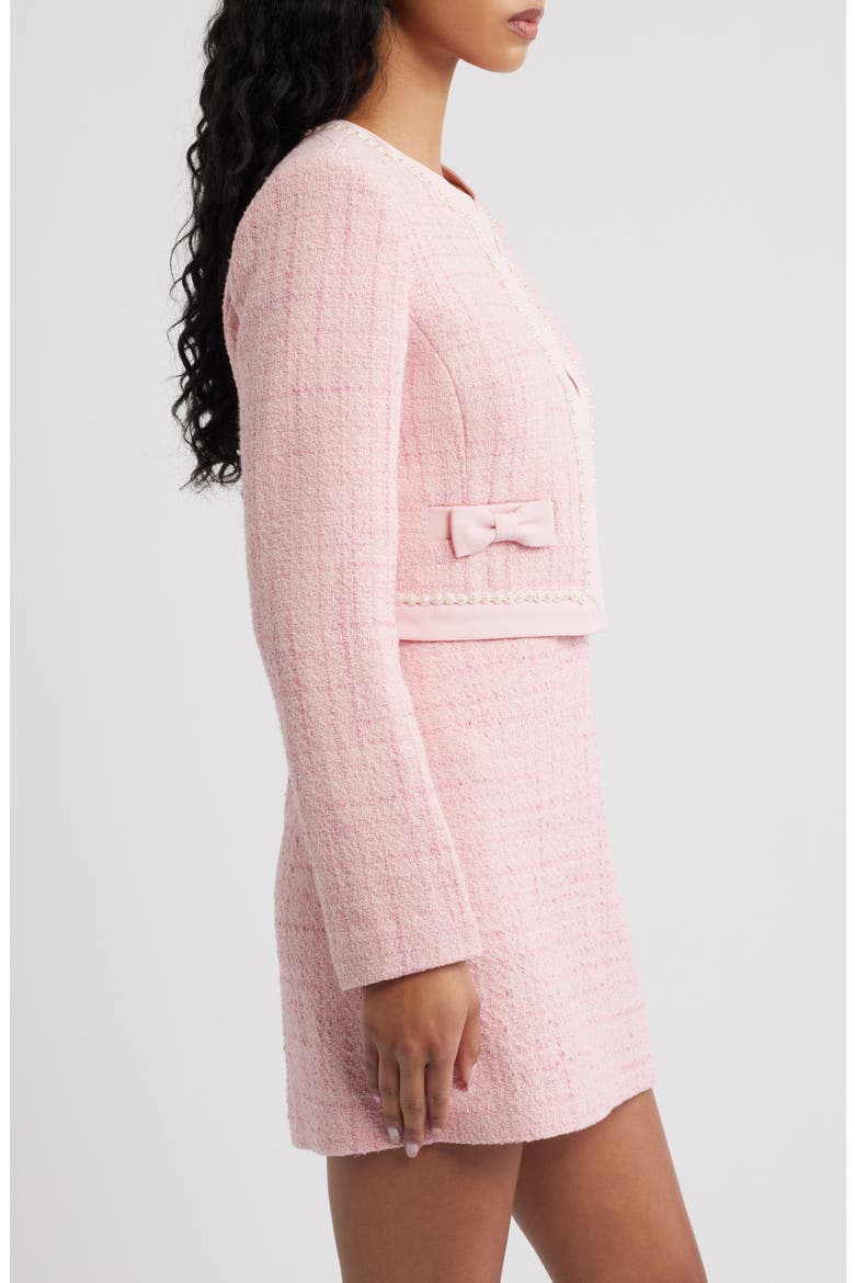 Ralphette Tweed Crop Jacket, Alternate, color, PINK HIBISCUS