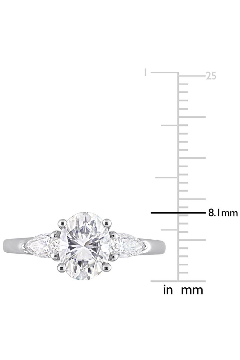 Moissanite Oval Pear 3-Stone Ring, Alternate, color, Sterling Silver