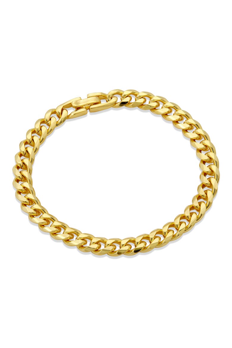 Flat Curb Chain Bracelet, Main, color, YELLOW