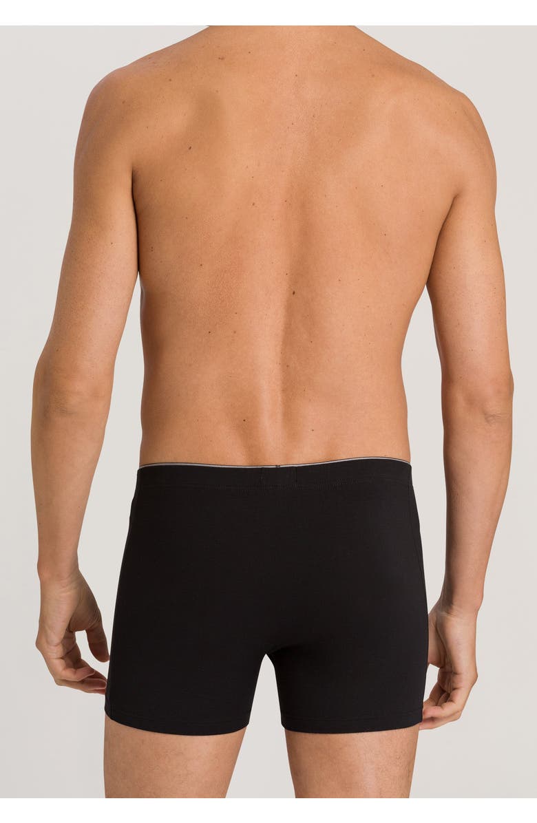 Hanro Cotton Superior Long Leg Boxer Brief, Alternate, color, Black