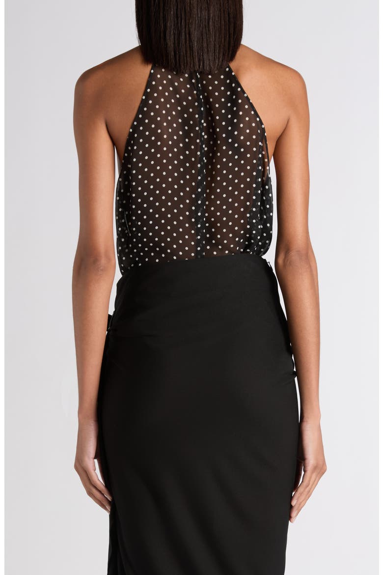 Polka Dot Scarf Neck Silk Chiffon Top (Women) | Nordstrom