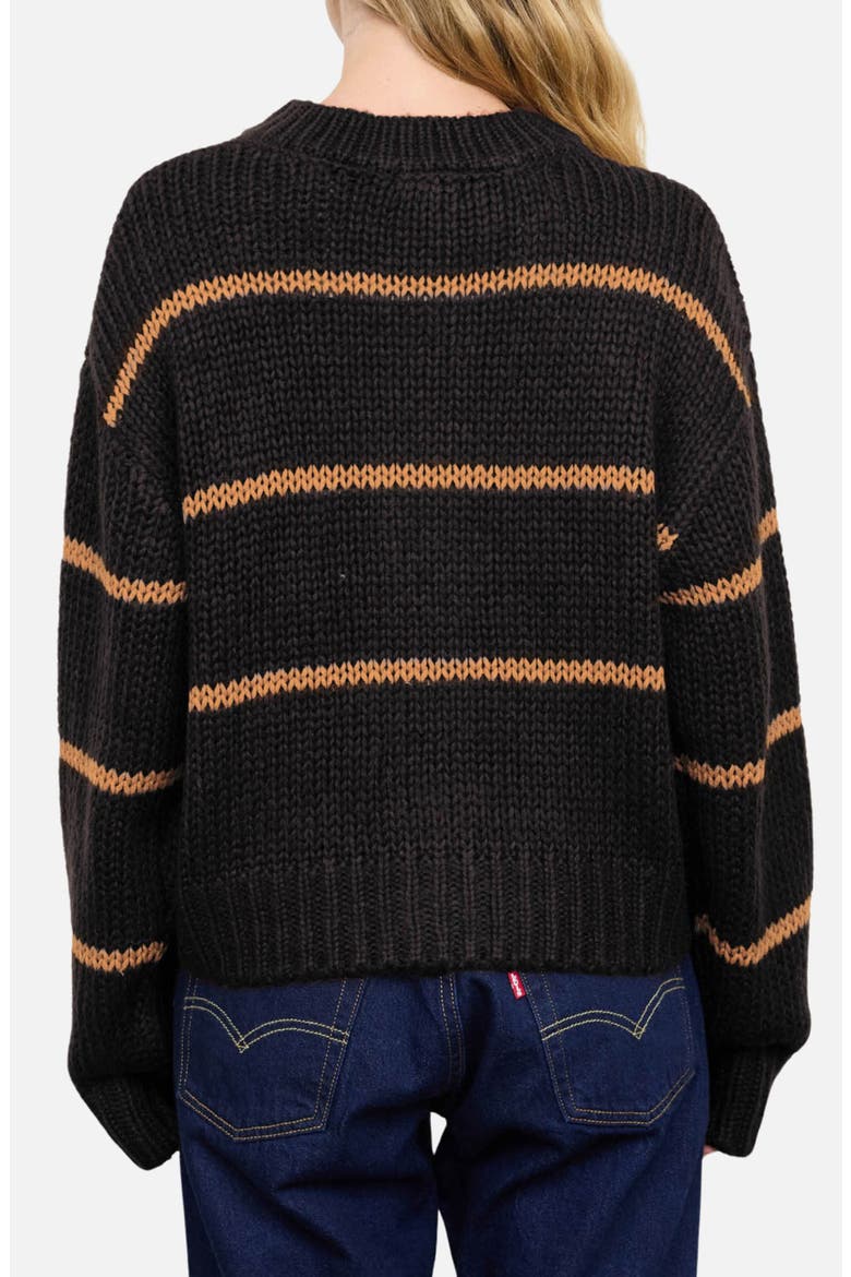 Stripe Jacquard Cardigan, Alternate, color, BLACK