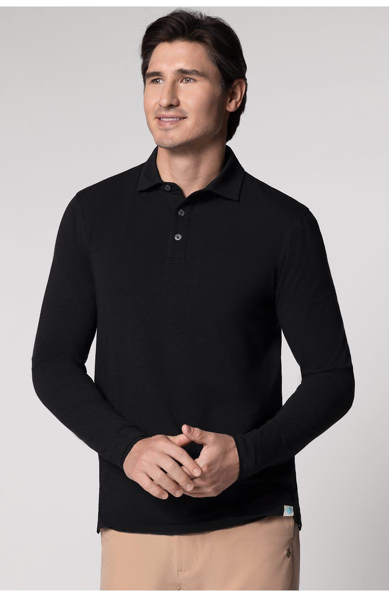Coolibar Men's Polo - UPF 50+ Sun Protection - Bal Harbour, Alternate, color, Black