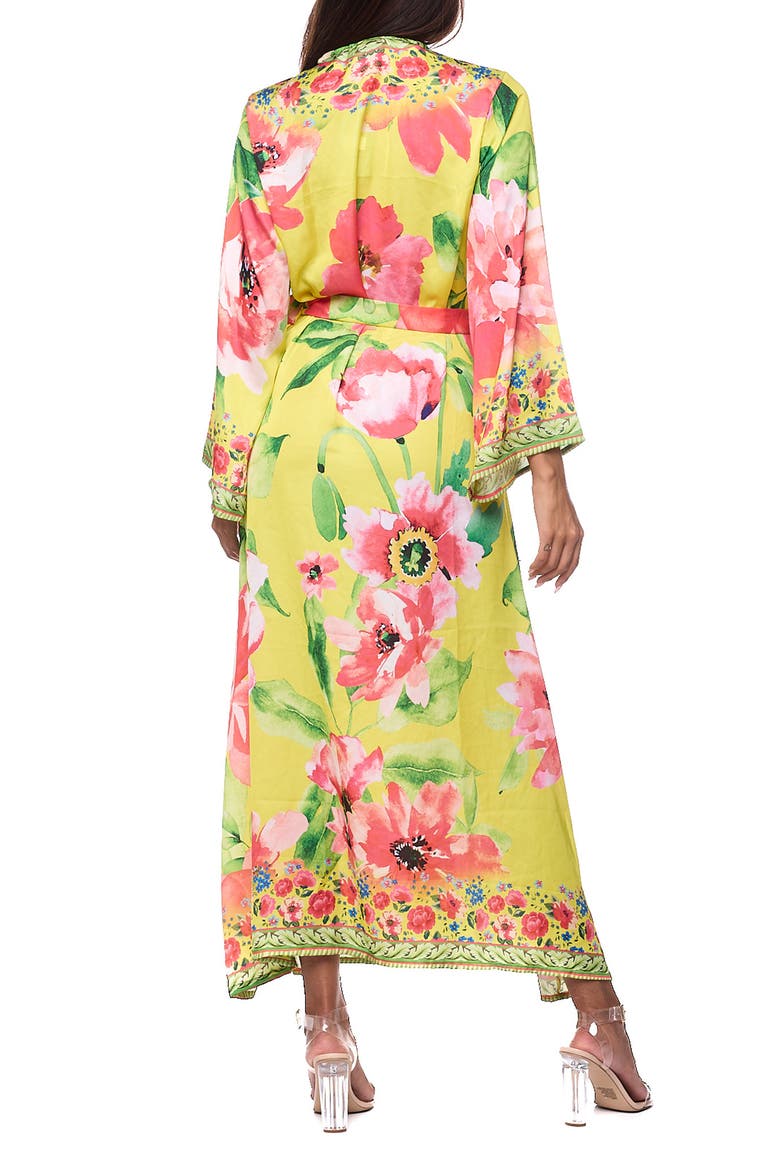 Tie Waist Longline Cover-Up Duster, Alternate, color, YELLOW