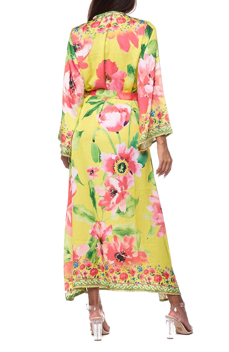 RANEES Tie Waist Longline Cover-Up Duster, Alternate, color, Yellow