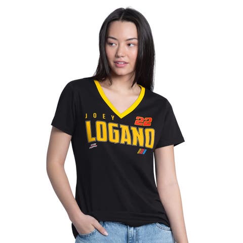Women's G-III 4Her by Carl Banks  Black Joey Logano Best Team V-Neck T-Shirt