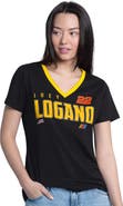 G-III 4HER BY CARL BANKS Women's G-III 4Her by Carl Banks Black Joey Logano Best Team V-Neck T-Shirt