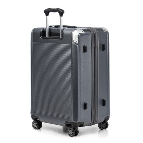 Travelpro Platinum Elite Hardside Expandable Checked- Medium 25-inch Spinner In Vintage Grey