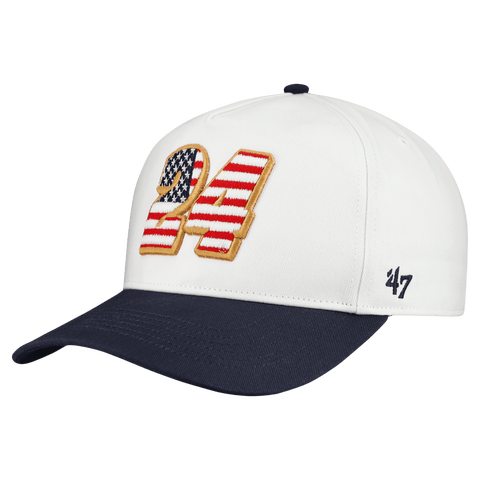 Men's '47 White William Byron Flag Fill Two-Tone Team Adjustable Hitch Hat