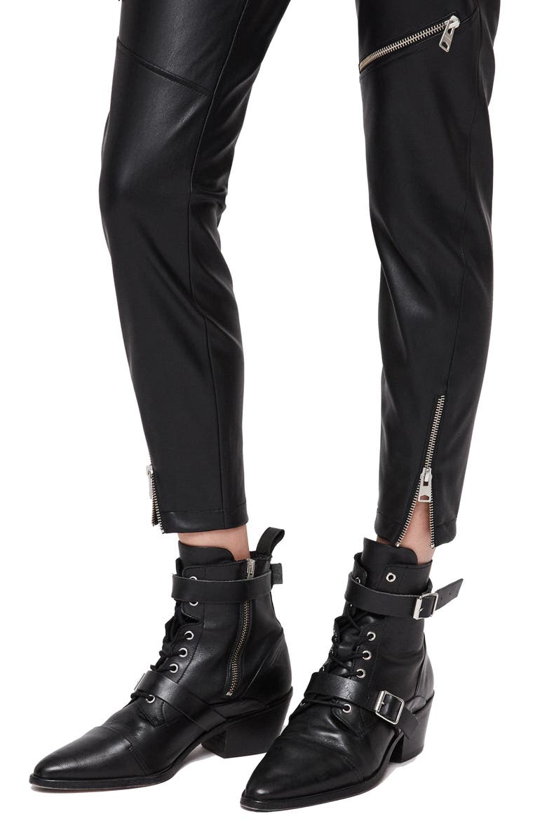 Kriva Faux Leather Biker Leggings, Alternate, color, BLACK