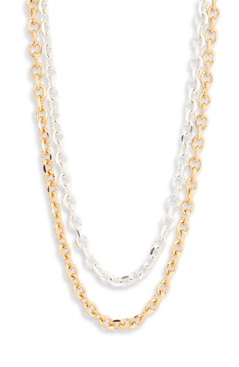 Set of 2 Mixed Metal Chain Necklaces