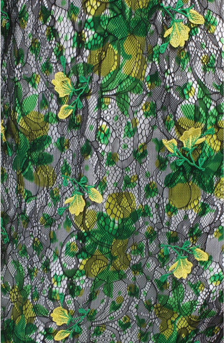 Anna Sui Rosebuds and  Lace Combo Dress, Alternate, color, Black Multi