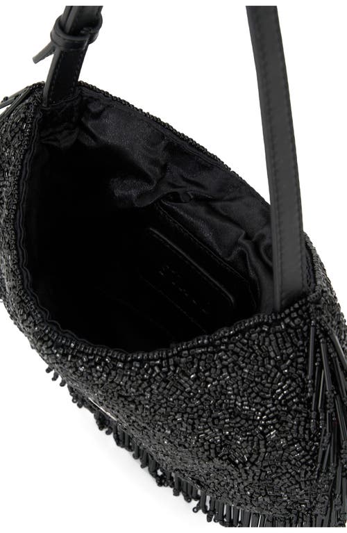 Staud Alana Beaded Fringe Shoulder Bag In Black Fringe