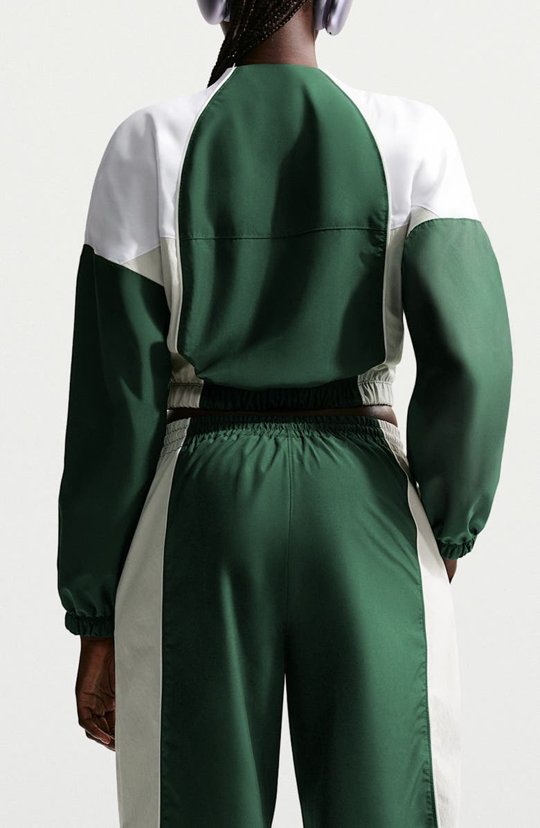 Nike Sportswear Shrunken Water Repellent Track Jacket, Alternate, color, Fir/White/Light Bone/Sail