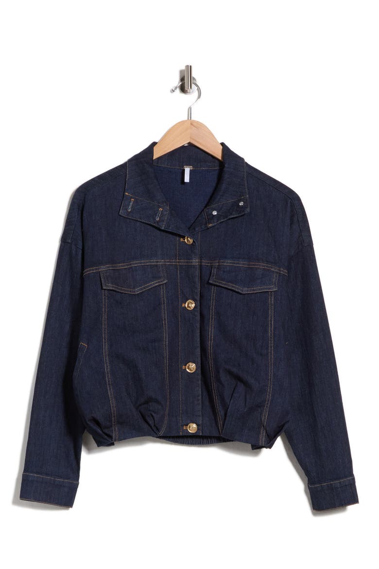 Nolen Bomber Jacket, Alternate, color, DARK INDIGO DENIM