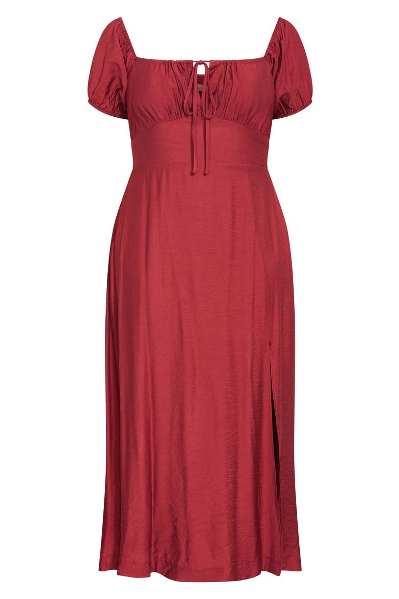 Abbigail Puff Sleeve Slit Maxi Dress, Alternate, color, SIENNA