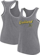 FANATICS Women's Fanatics Branded Heather Gray Oakland Athletics Wordmark Logo Racerback Tank Top