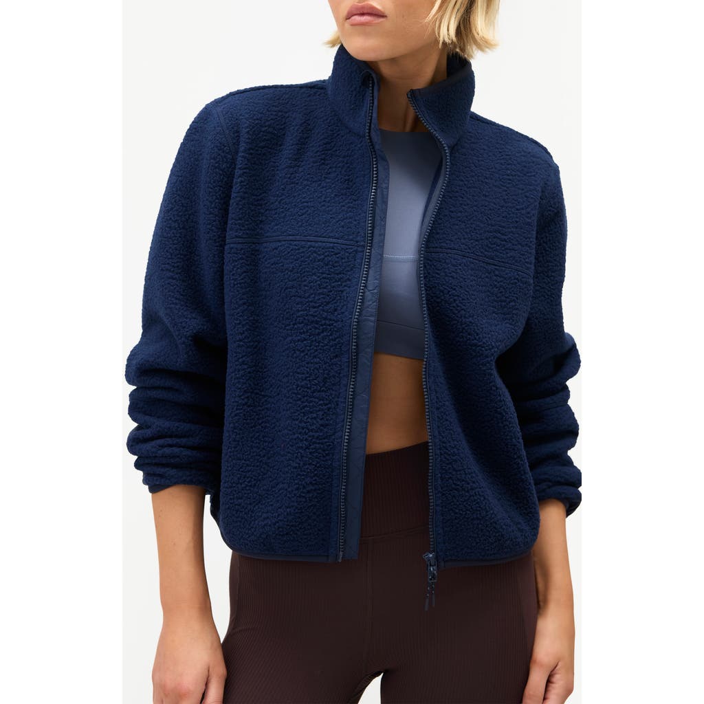 Halfdays Chapelle High Pile Fleece Jacket In Blue
