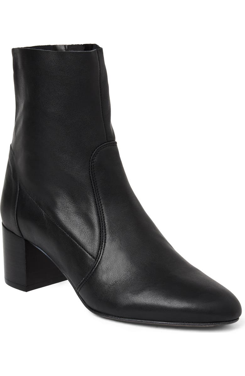 Bruno Magli June Leather Block Heel Boot, Main, color, Black