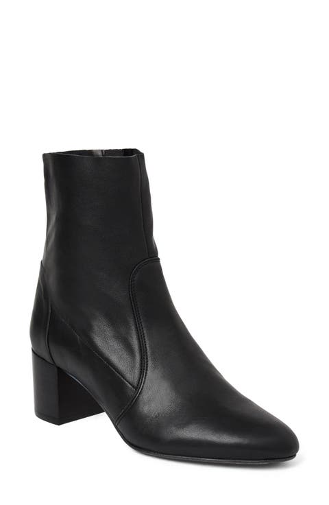 June Leather Block Heel Boot (Women)