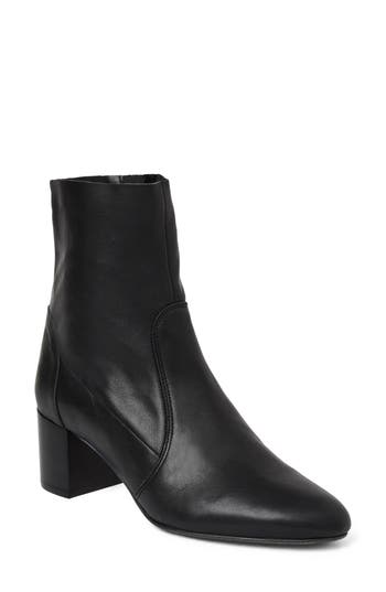 Bruno Magli June Leather Block Heel Boot In Black